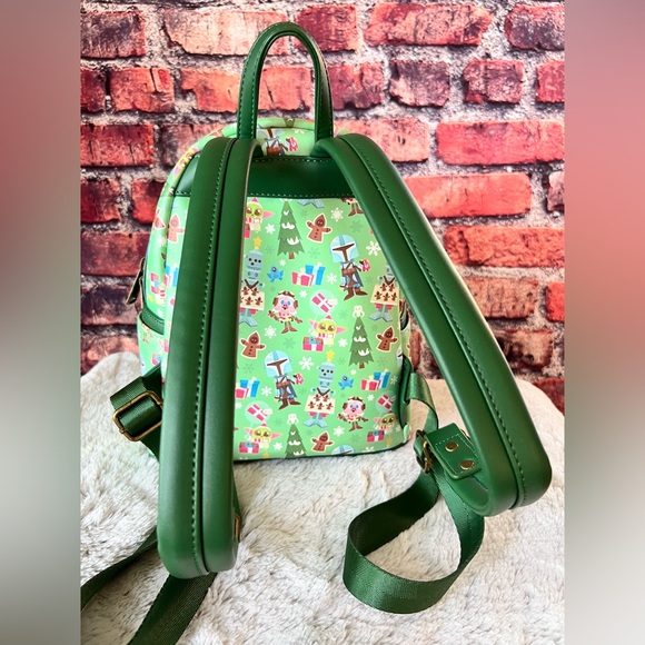 Loungefly Star Wars The Mandalorian Chibi Holidays Mini Backpack - Picture 2 of 5